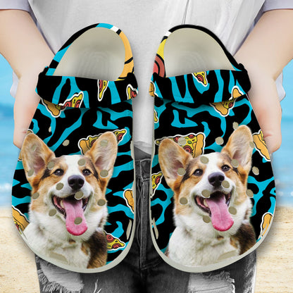 Custom Clogs With Pet Face | Personalized Gift For Pet Lovers | Pizza Photo