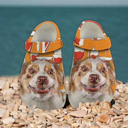 Custom Clogs With Pet Face | Personalized Gift For Pet Lovers | Wine Glass Photo