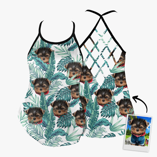 Débardeur dos ouvert personnalisé Tropical Criss Cross