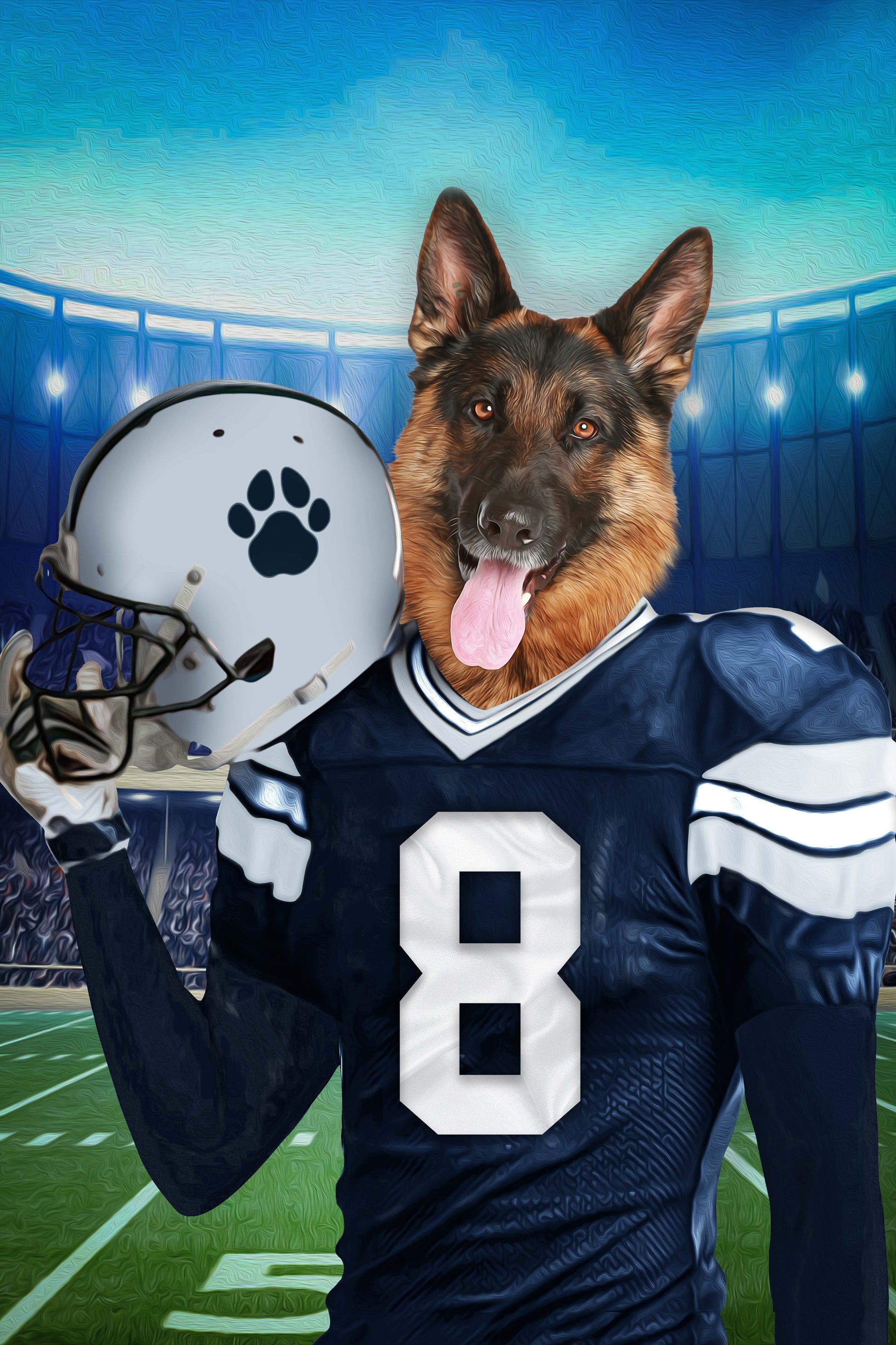 The Dallas Fan Custom Pet Portrait - Noble Pawtrait