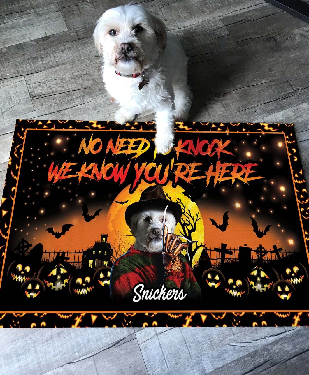 Freddipaw No Need To Knock Custom 1 Pet Doormat - Noble Pawtrait
