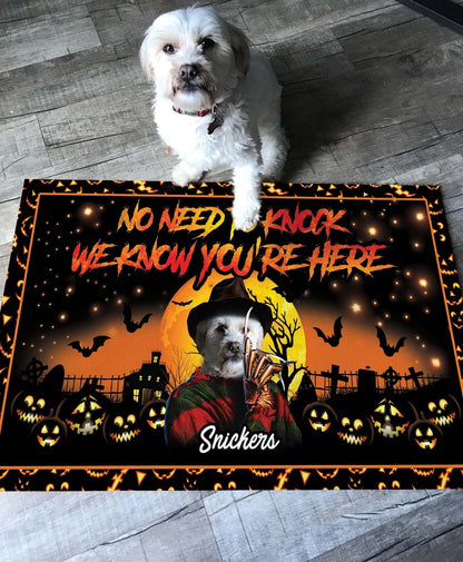 Freddipaw No Need To Knock Custom 1 Pet Doormat - Noble Pawtrait