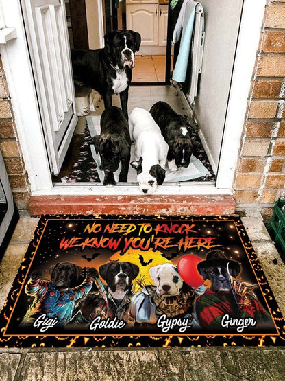 No Need To Knock Custom 4 Pets Doormat - Noble Pawtrait