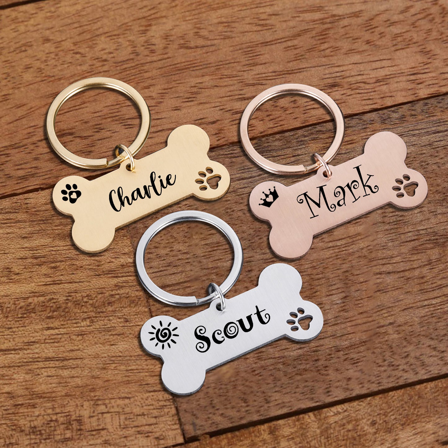 Personalized Bone Dog Tag Engraved Pet ID
