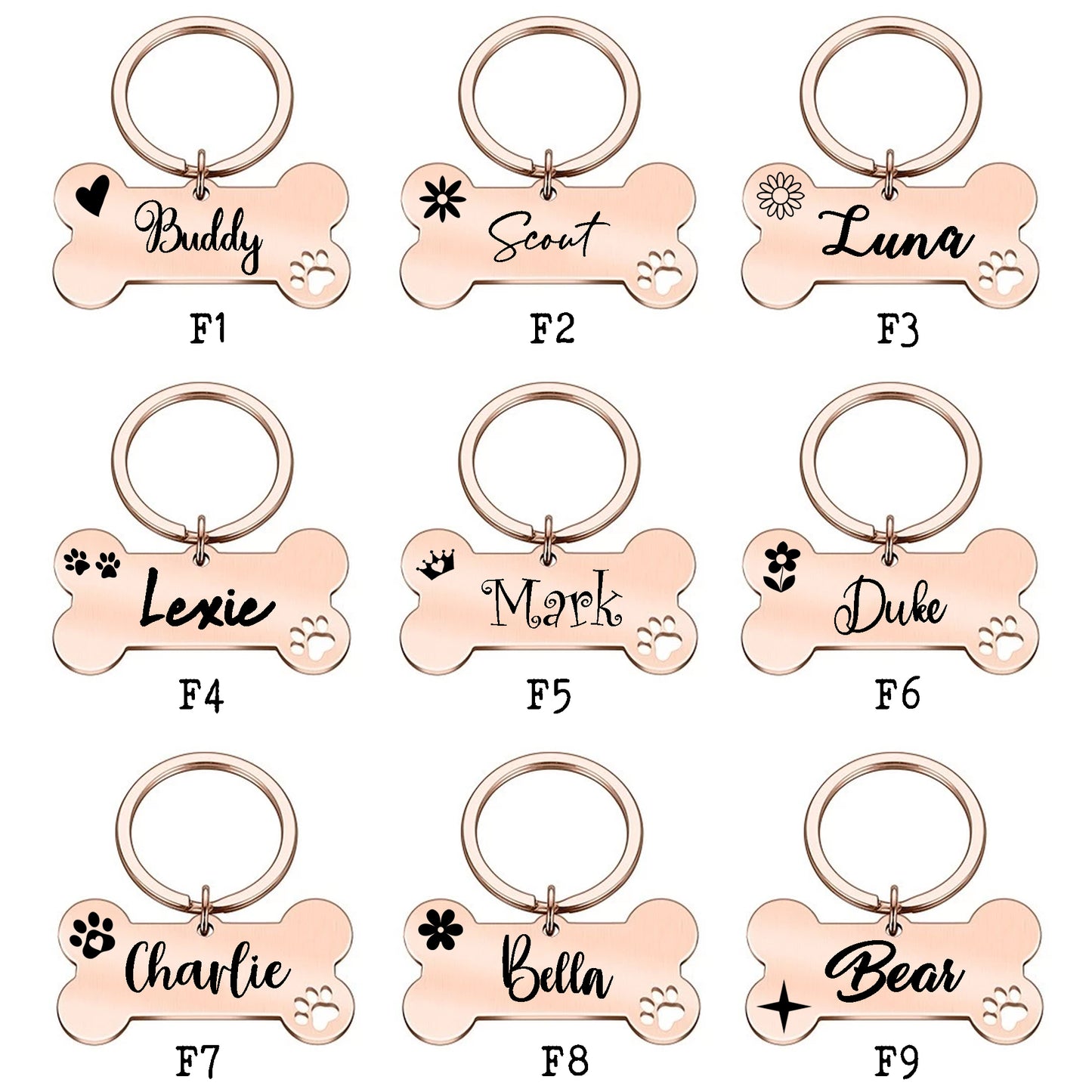 Personalized Bone Dog Tag Engraved Pet ID
