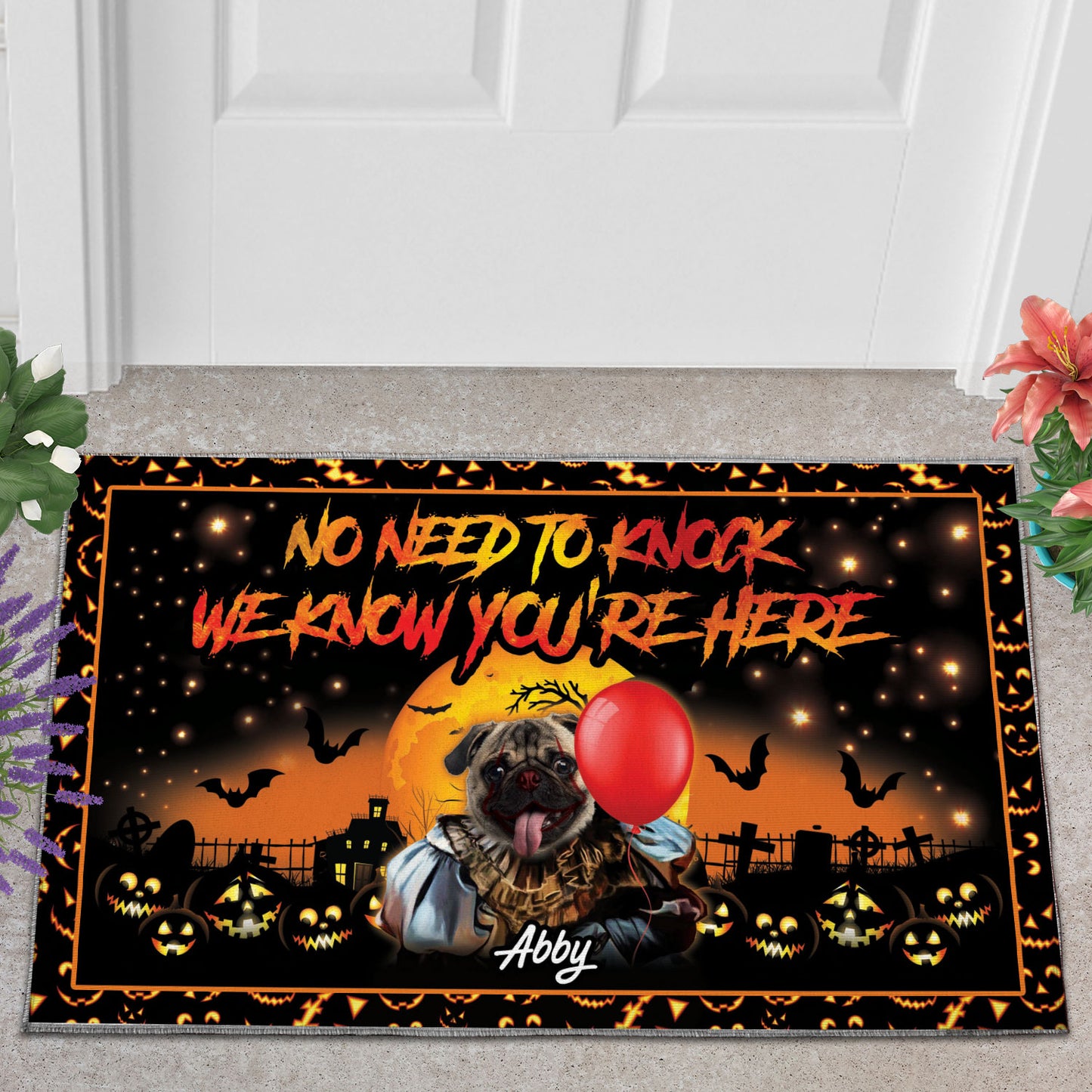 ITpaw No Need To Knock Custom 1 Pet Doormat - Noble Pawtrait