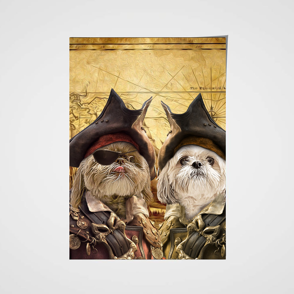 The Duo Pirates Custom Pet Portrait Poster - Noble Pawtrait