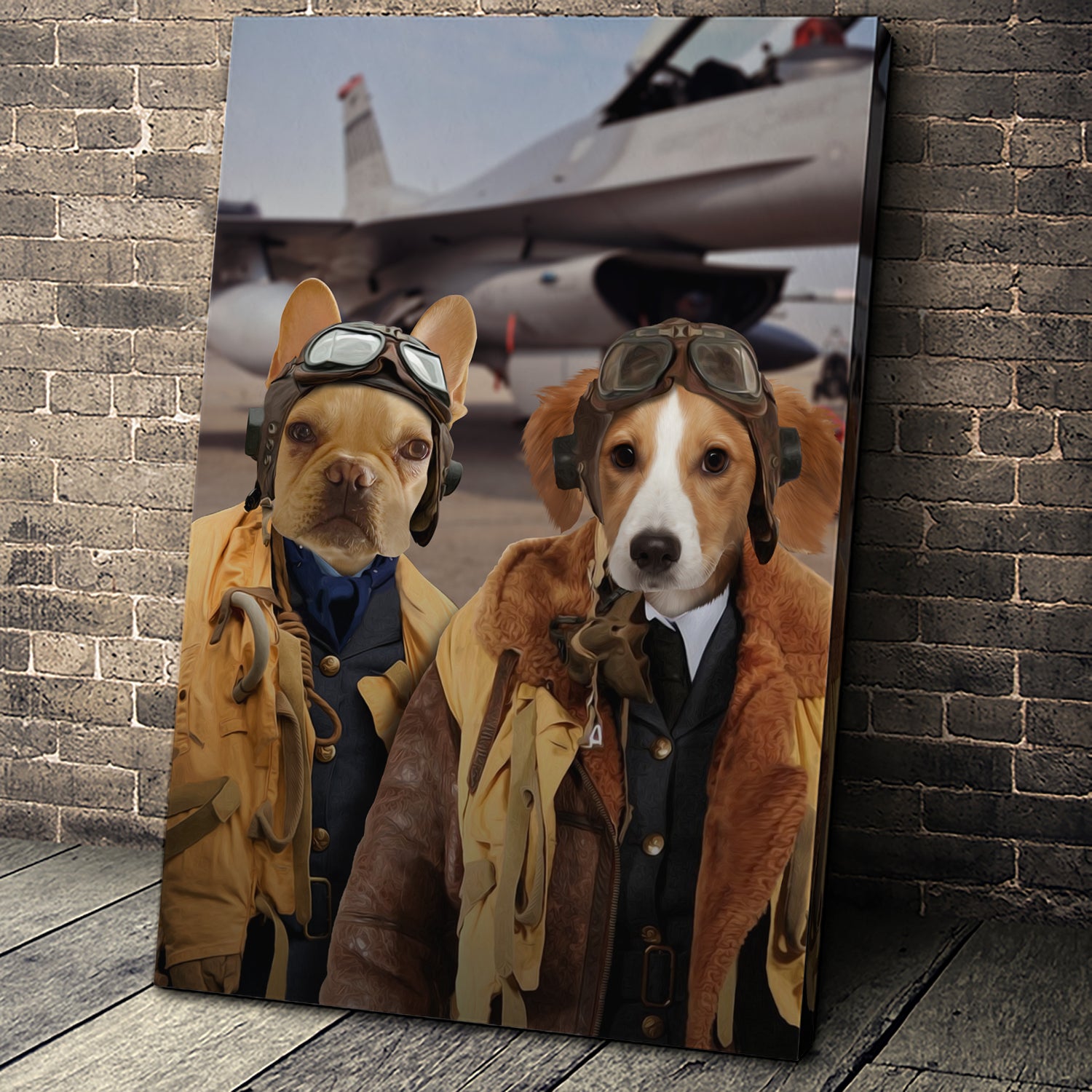 The Duo Pilots Custom Pet Portrait - Noble Pawtrait