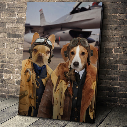 The Duo Pilots Custom Pet Portrait - Noble Pawtrait