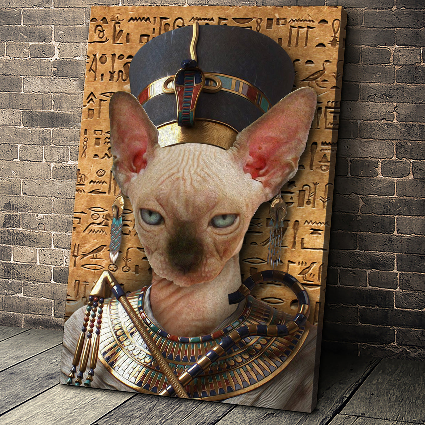 The Egypt Queen Custom Pet Portrait Canvas - Noble Pawtrait