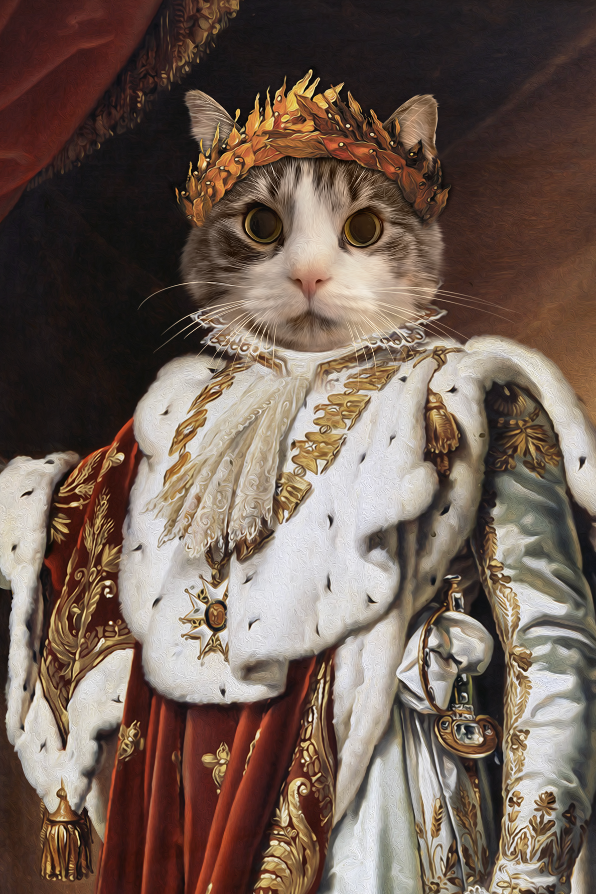 The Emperor Custom Pet Portrait Canvas - Noble Pawtrait