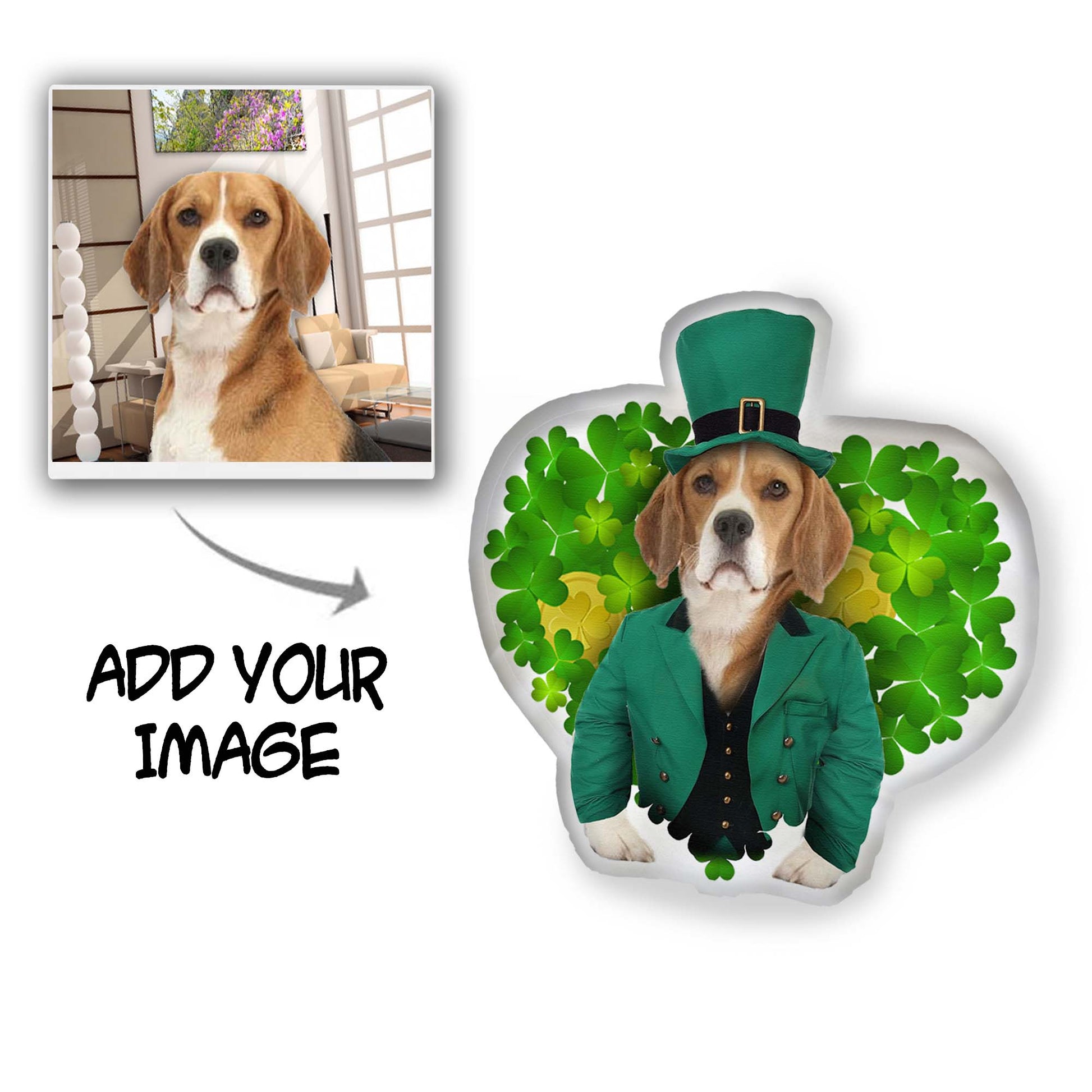 The St Patrick Custom Pet Pillow - Noble Pawtrait