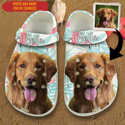 Custom Clogs With Pet Face | Personalized Gift For Pet Lovers | Flamingo Photo