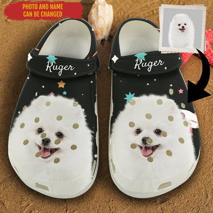 Custom Clogs With Pet Face | Personalized Gift For Pet Lovers | Colorful Galaxy Photo