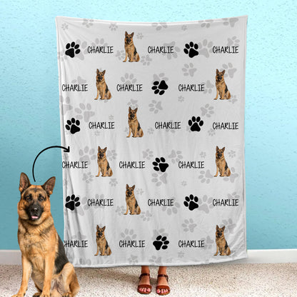 Custom Pet Fleece Blanket Line Pattern Gift For Pet's Parents