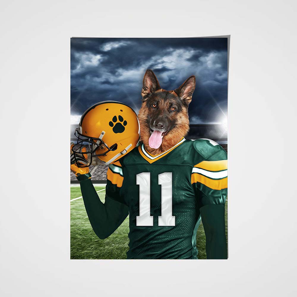 The Green Bay Fan Custom Pet Portrait - Noble Pawtrait