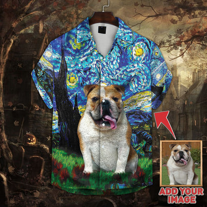 Halloween Shirt Custom Starry Night Pattern (Blue Color) - Noble Pawtrait