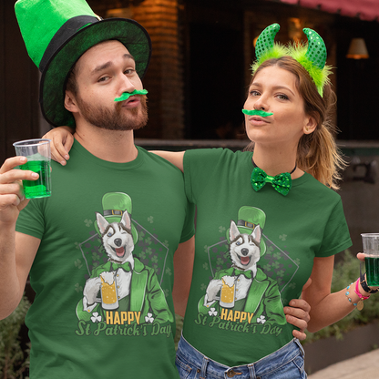 Happy St Patrick's Day Custom Pet Unisex T-shirt - Noble Pawtrait