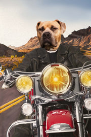 Harley-Pawson Rider Custom Pet Portrait - Noble Pawtrait