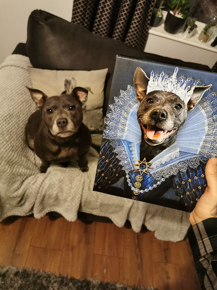 Her Majesty Custom Pet Portrait Canvas - Noble Pawtrait