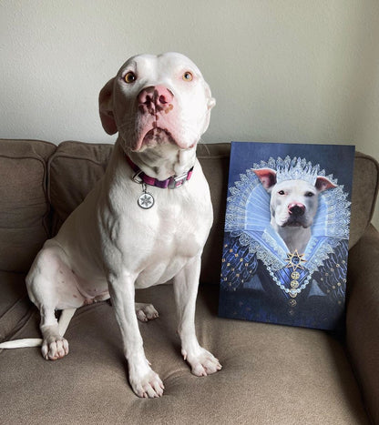 Her Majesty Custom Pet Portrait Canvas - Noble Pawtrait