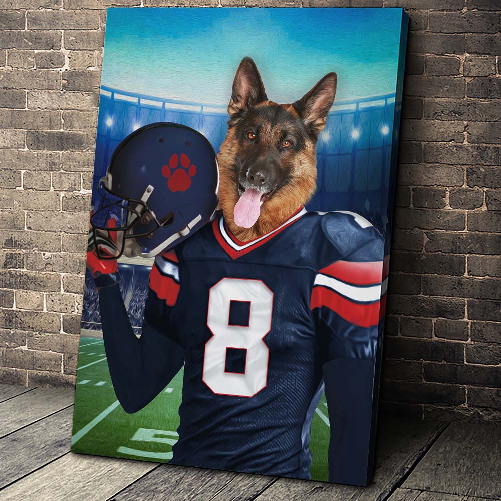 The Houston Texans Fan Custom Canvas Pet Portrait - Noble Pawtrait