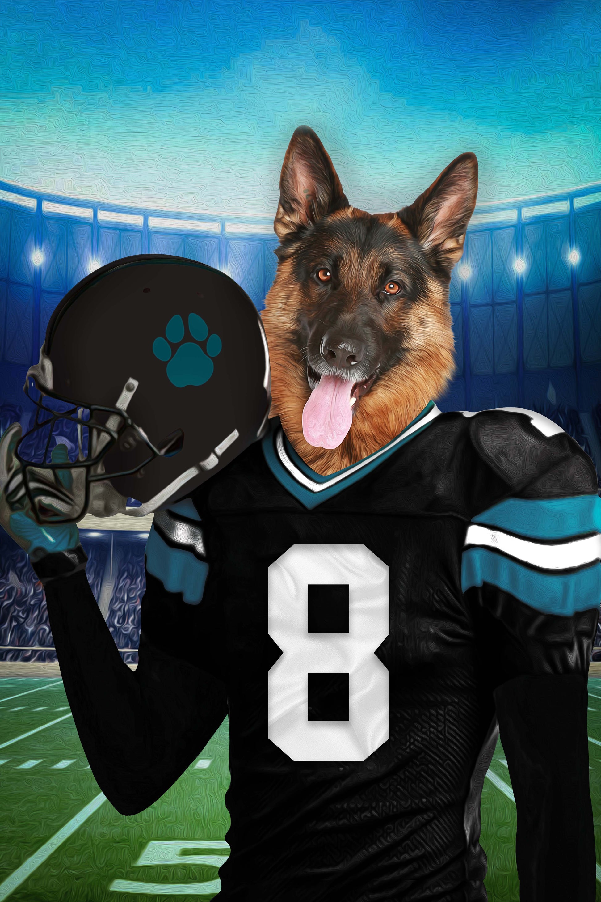 Jacksonville Fan Custom Pet Portrait - Noble Pawtrait