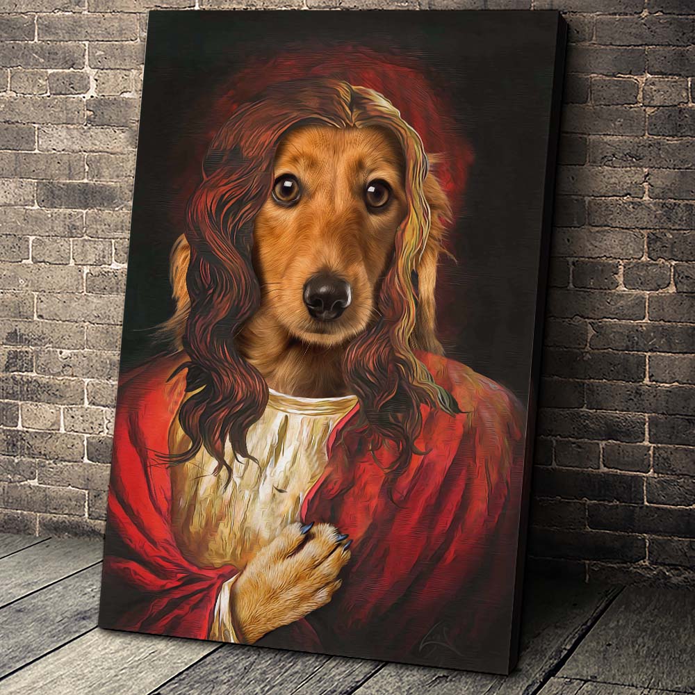 The Savior Custom Pet Portrait Canvas - Noble Pawtrait