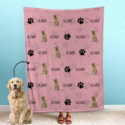 Custom Pet Fleece Blanket Line Pattern Gift For Pet's Parents