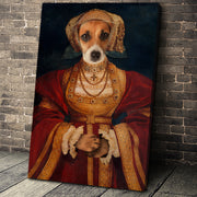 Lady in Orange Custom Pet Portrait - Noble Pawtrait