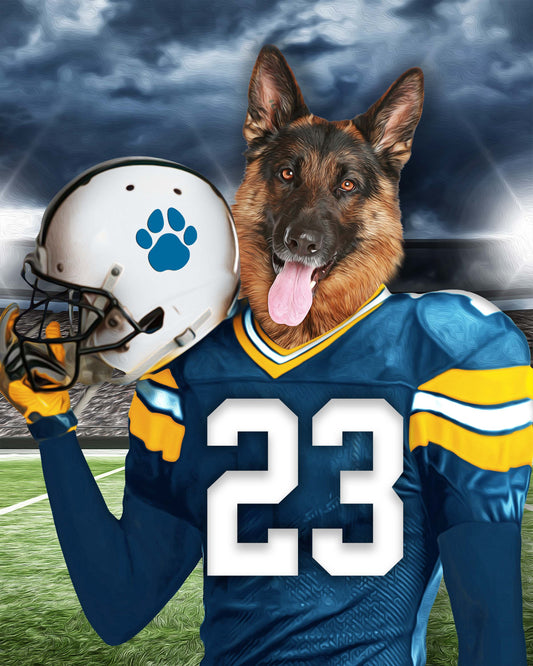 Los Angeles Chargers Fan Custom Digital Download Pet Portrait - Noble Pawtrait