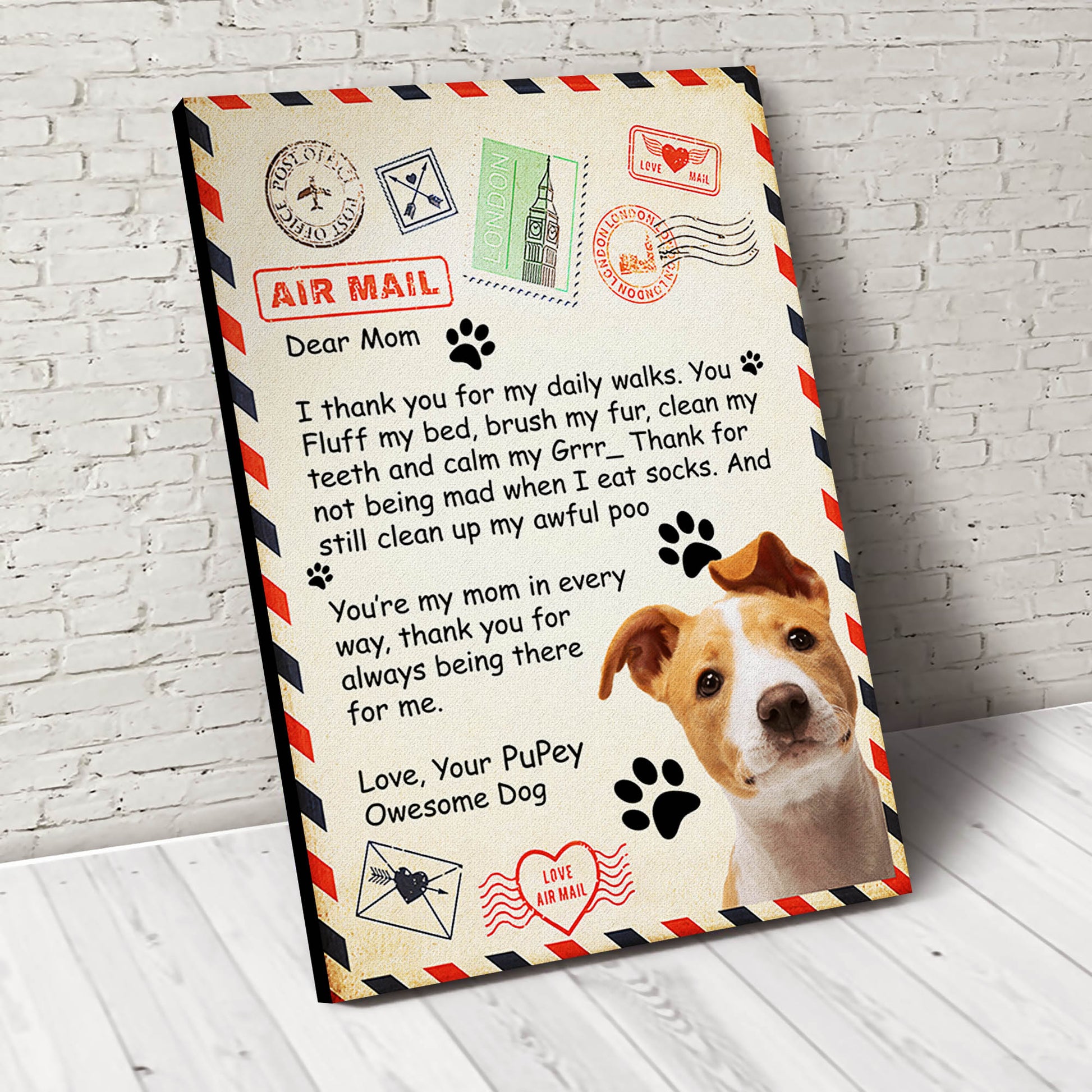 Paw Mail For Mom Custom Pet Portrait - Noble Pawtrait