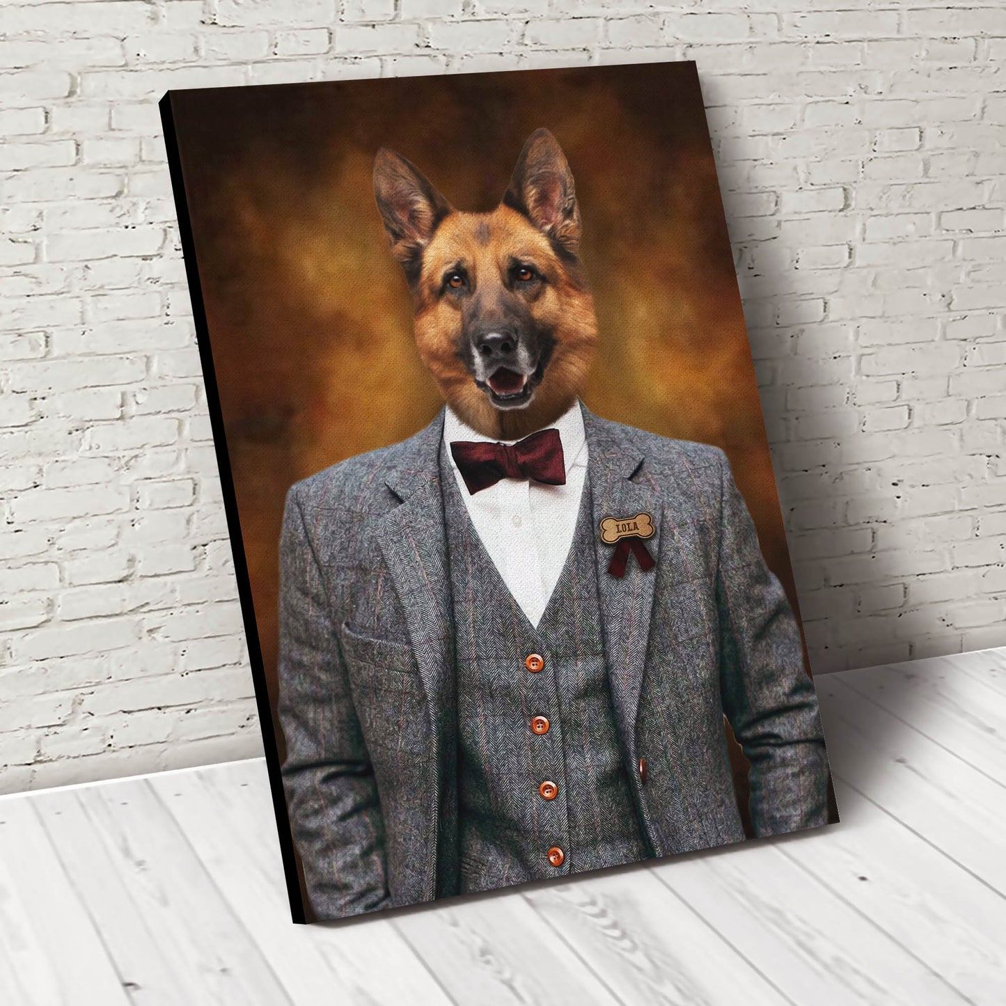 The Men Custom Pet Portrait Canvas - Noble Pawtrait
