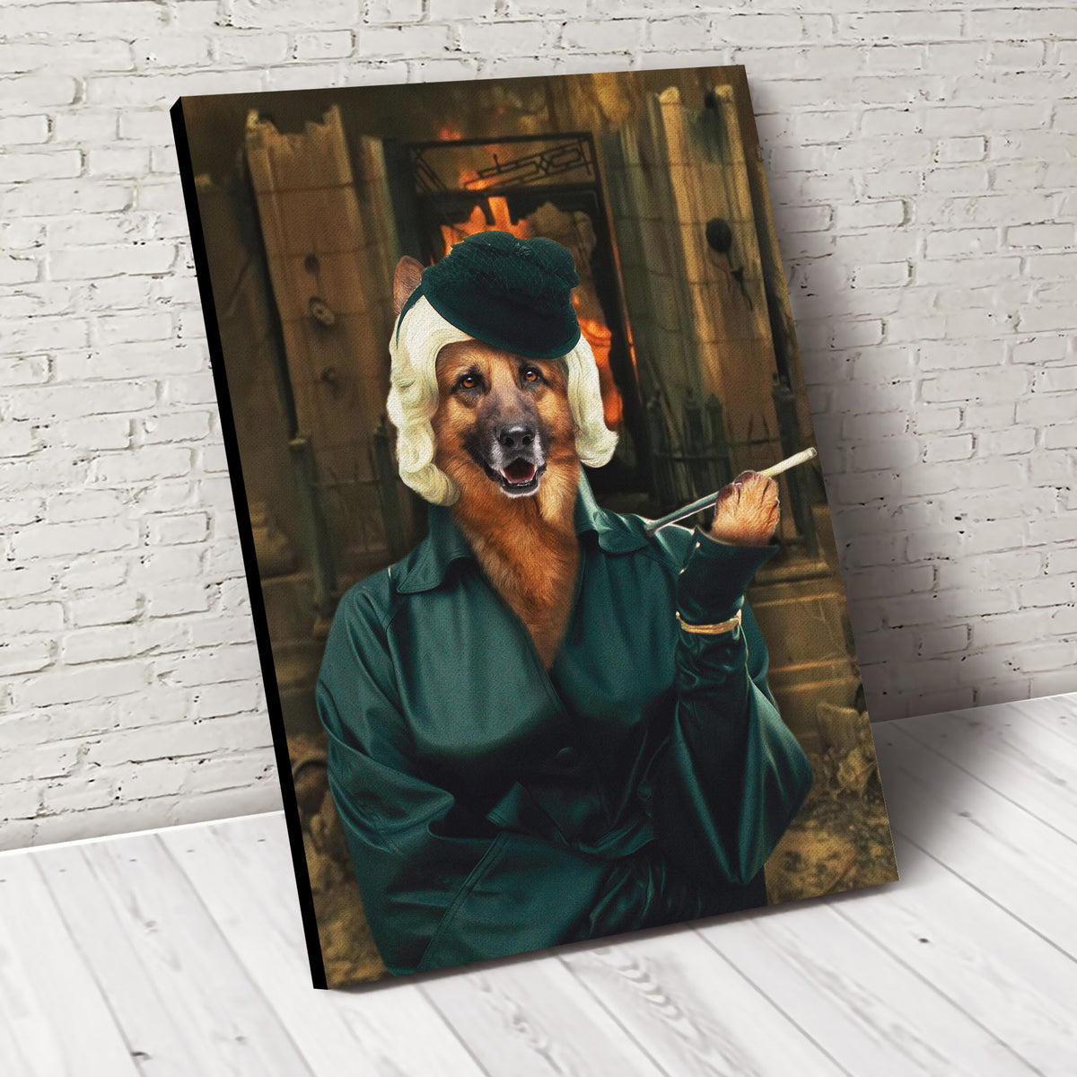 The Handler Custom Pet Portrait Canvas - Noble Pawtrait