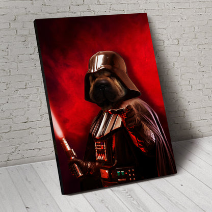 The Darth Pawder Custom Pet Portrait Canvas - Noble Pawtrait