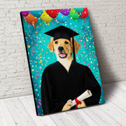 Graduation Paw Custom Pet Portrait Canvas - Noble Pawtrait