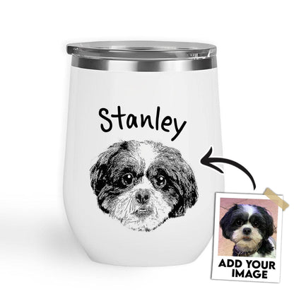 Custom Wine Tumbler With Pet Photo