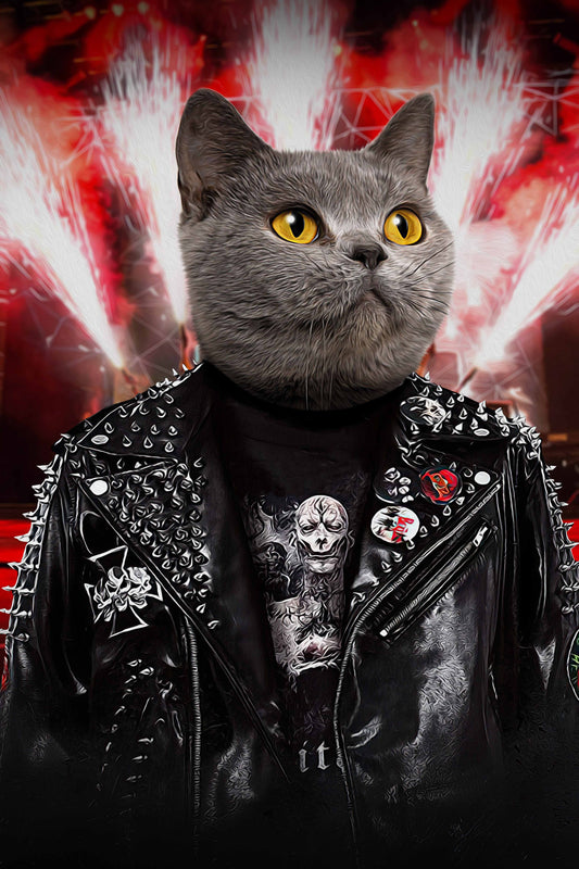 The Metalhead Custom Pet Portrait Digital Download - Noble Pawtrait