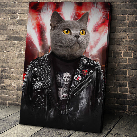 The Metalhead Custom Pet Portrait Canvas - Noble Pawtrait