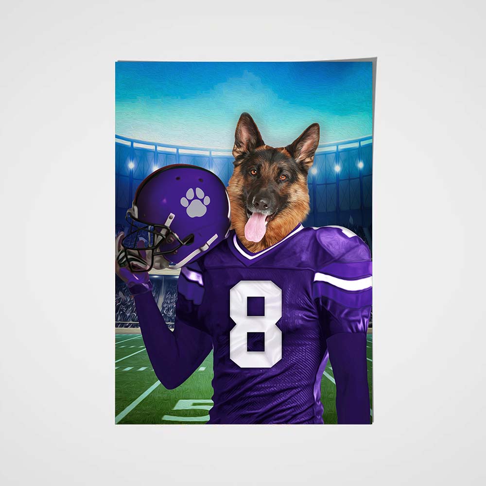 Los Angeles Chargers Fan Custom Poster Pet Portrait - Noble Pawtrait