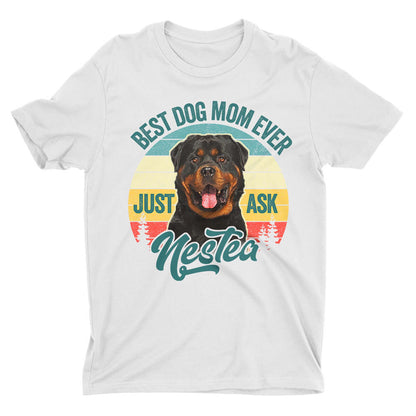 T-shirt personnalisé avec visage d’animal de compagnie | Cadeau personnalisé pour les amoureux des chiens et des chats | Meilleure maman de tous les temps T-shirt unisexe