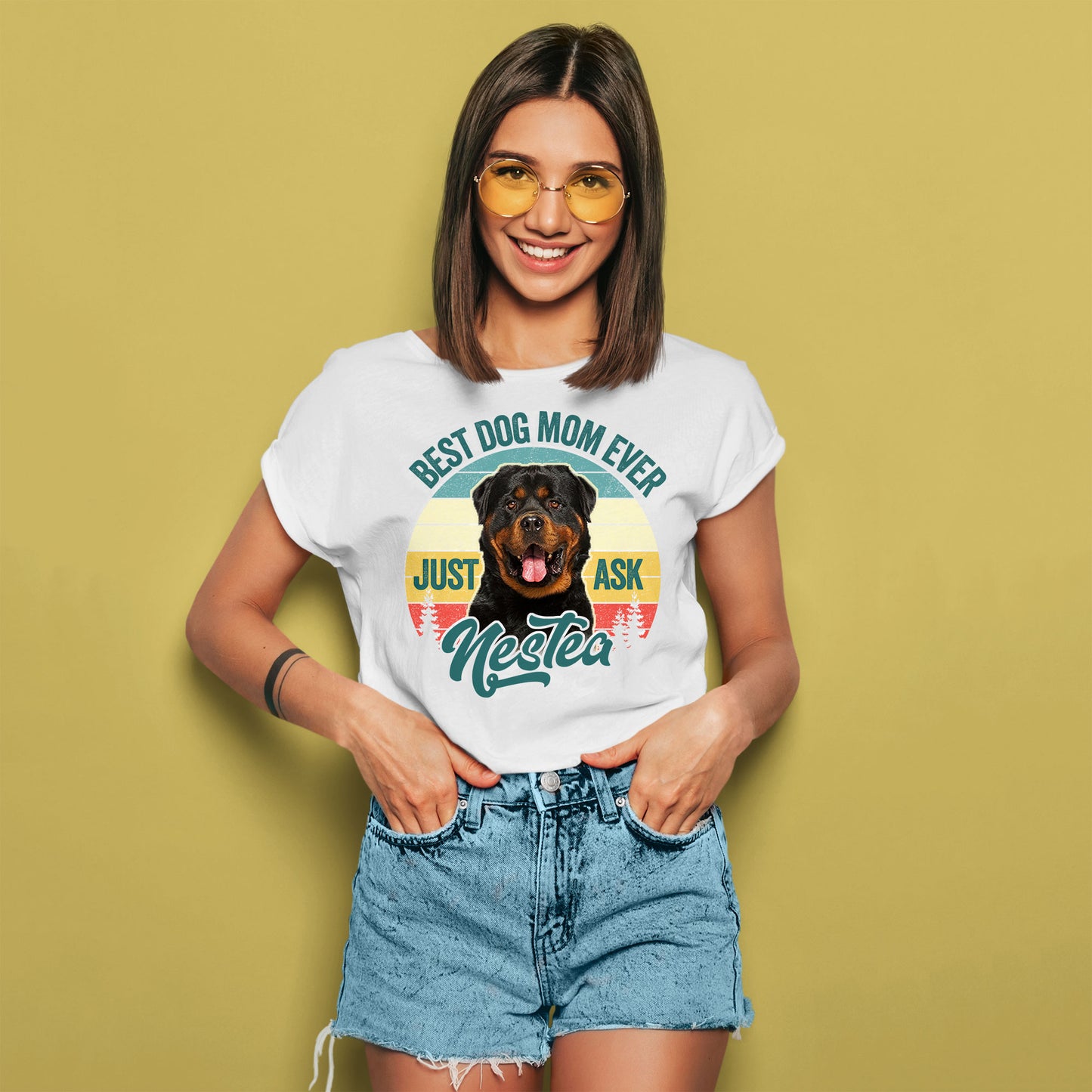 Custom T Shirt With Pet Face | Personalized Gift For Dog & Cat Lovers | Best Mom Ever Unisex T Shirt