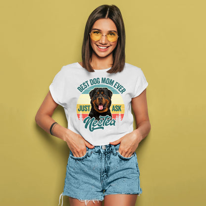 Custom T Shirt With Pet Face | Personalized Gift For Dog & Cat Lovers | Best Mom Ever Unisex T Shirt