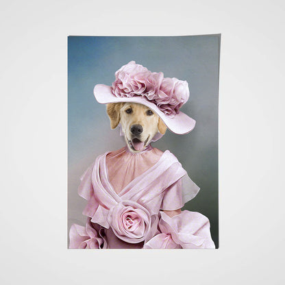 The Rosy Lady Custom Pet Portrait Poster - Noble Pawtrait