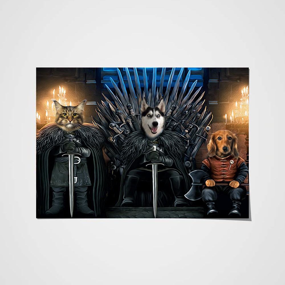 The Iron Paw Throne Custom Pet Portrait Poster - Noble Pawtrait