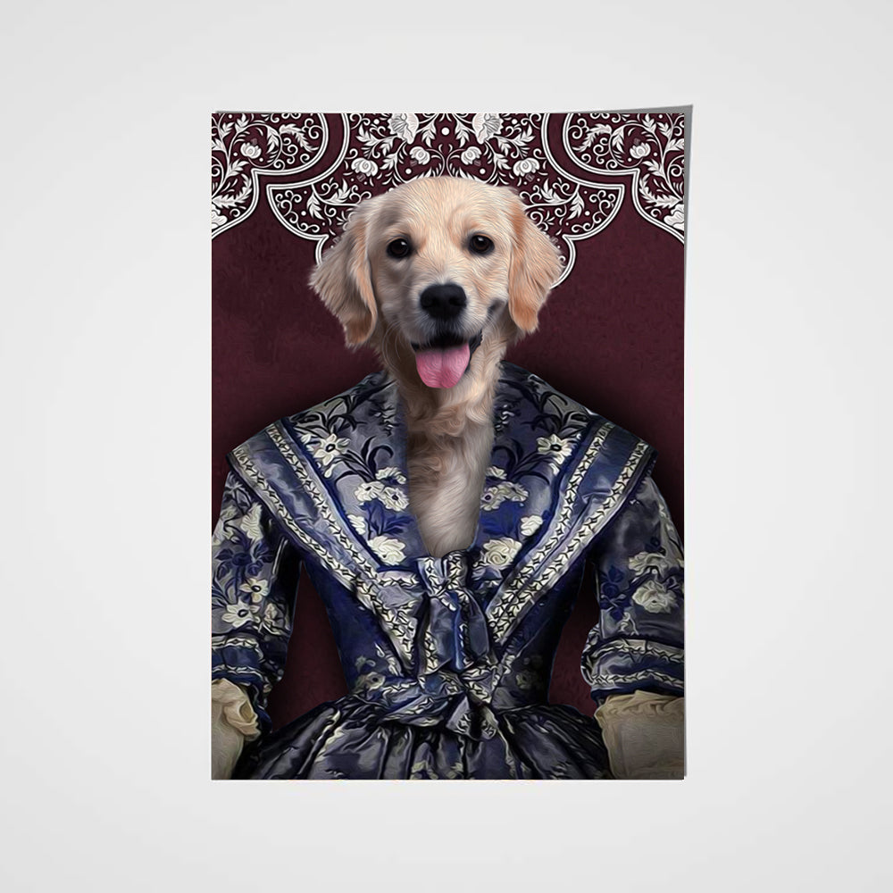 The Renaissance Lady Custom Pet Portrait Poster - Noble Pawtrait