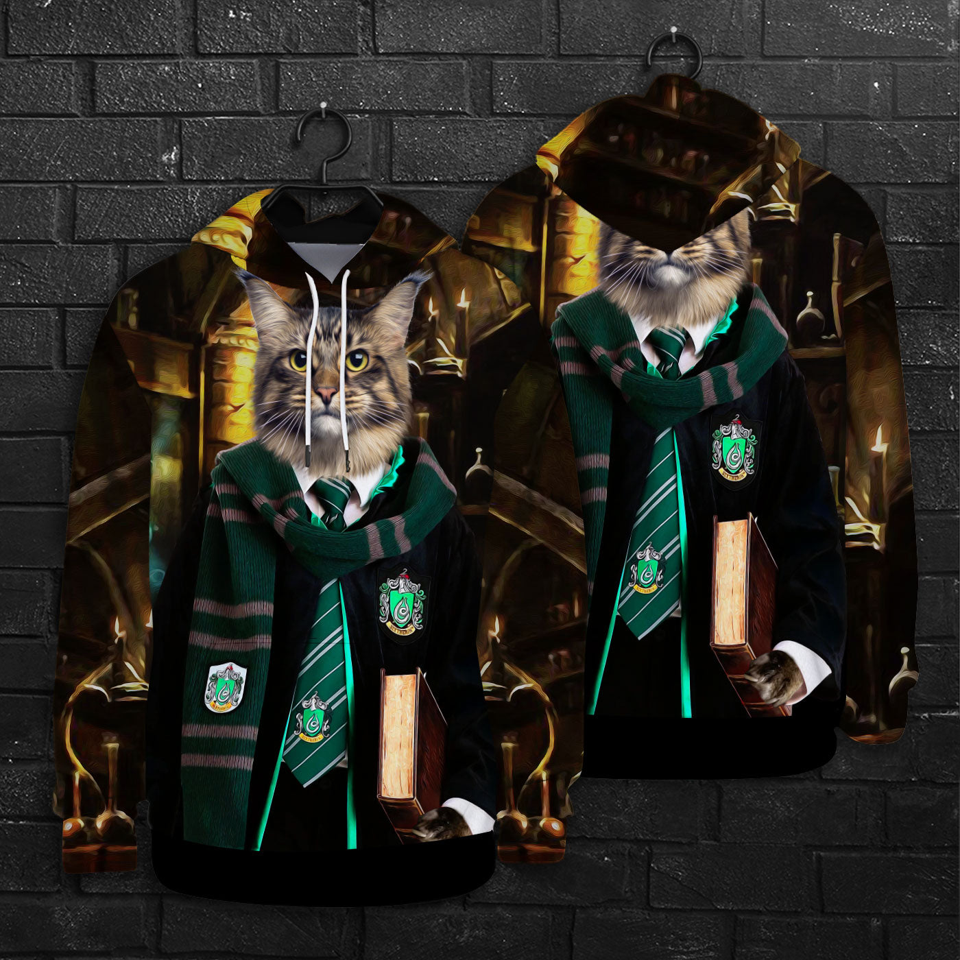 Le sorcier Serpentard All Over Print Sweat à capuche personnalisé