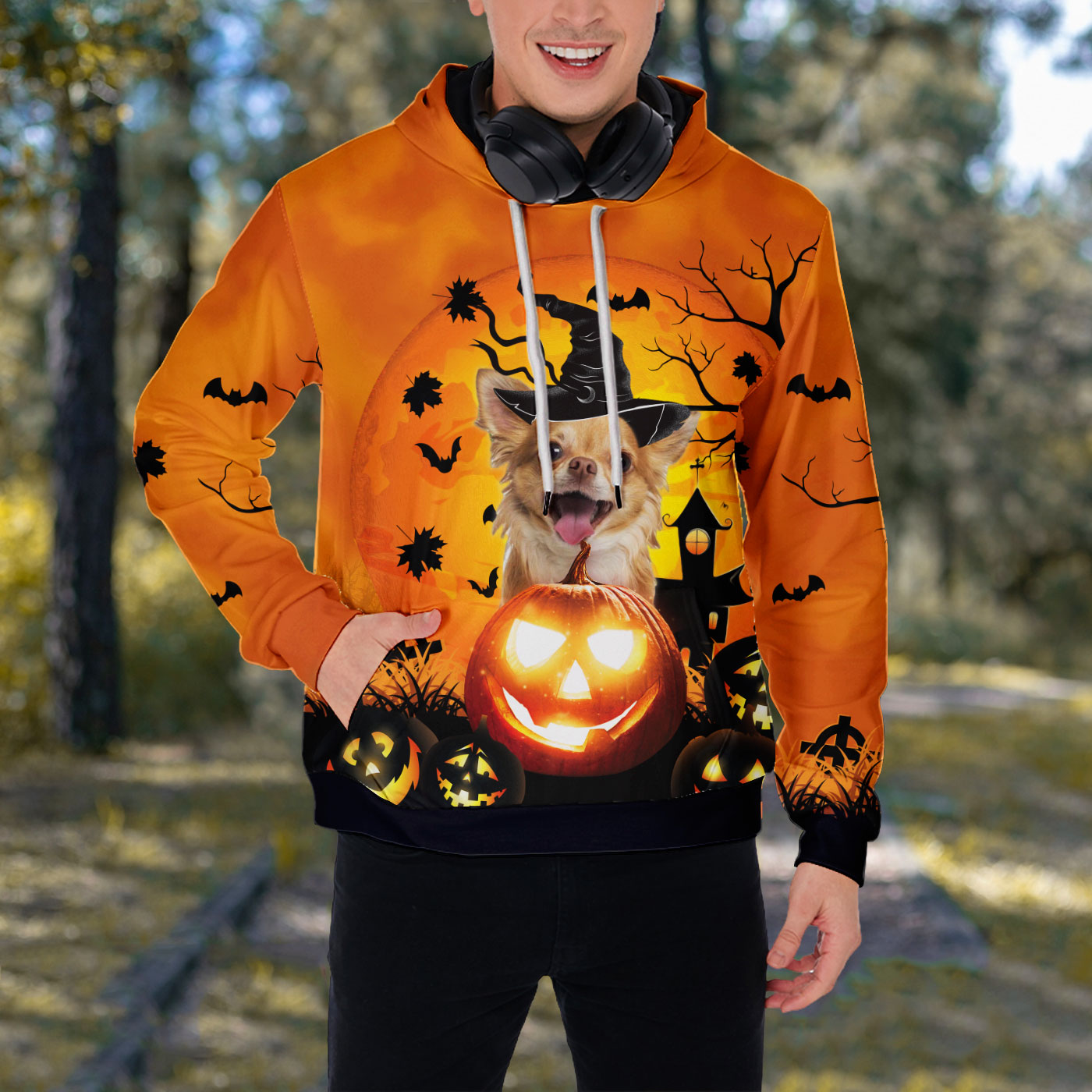 The Pumpkin Witch All Over Print Custom Hoodie