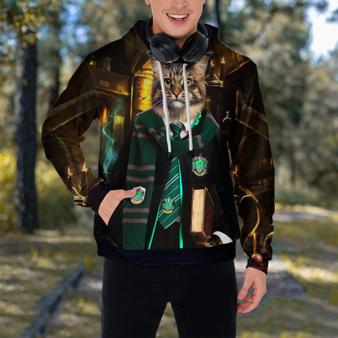 Le sorcier Serpentard All Over Print Sweat à capuche personnalisé