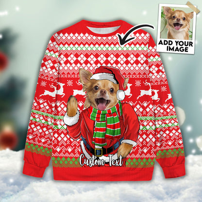 Ugly Sweater All Over Print Custom Santa Claus Red Color